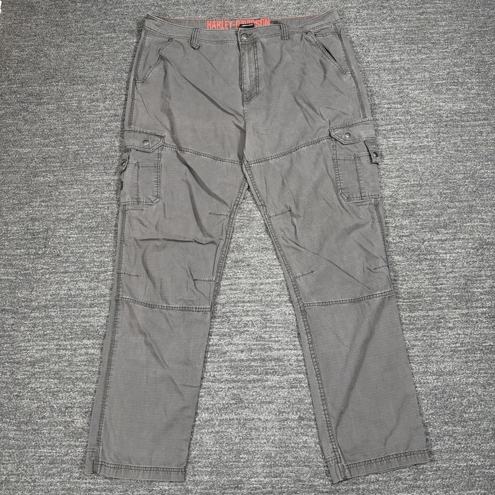 Harley Davidson Pant Men 42x34 Gray Retro Cargo Ripstop Tactical Utility Pockets